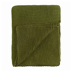 Плед из хлопка жемчужной вязки оливкового цвета Waffle Comfort варинант исполнения - 1 | Loft Concept в Нижнем Новгороде