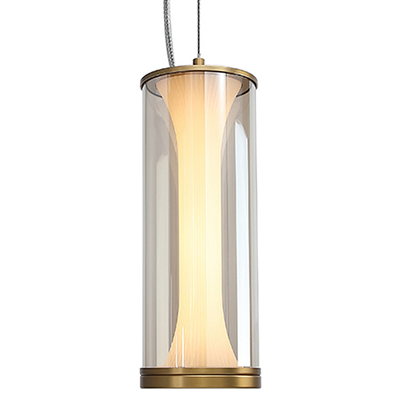 Подвесной светильник со стеклянным плафоном Trina Flask Hanging Lamp Белый Прозрачное Стекло Бронза Подвесной светильник со стеклянным плафоном Trina Flask Hanging Lamp Белый Прозрачное Стекло Бронза в Нижнем Новгороде | Loft Concept