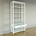 Стеллаж Elsa Dreams White со стеклянными полками и ящиком варинант исполнения - 3 | Loft Concept в Нижнем Новгороде