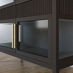 Витрина Primo со стеклянными фасадами и 2 ящиками Темный орех варинант исполнения - 3 | Loft Concept в Нижнем Новгороде