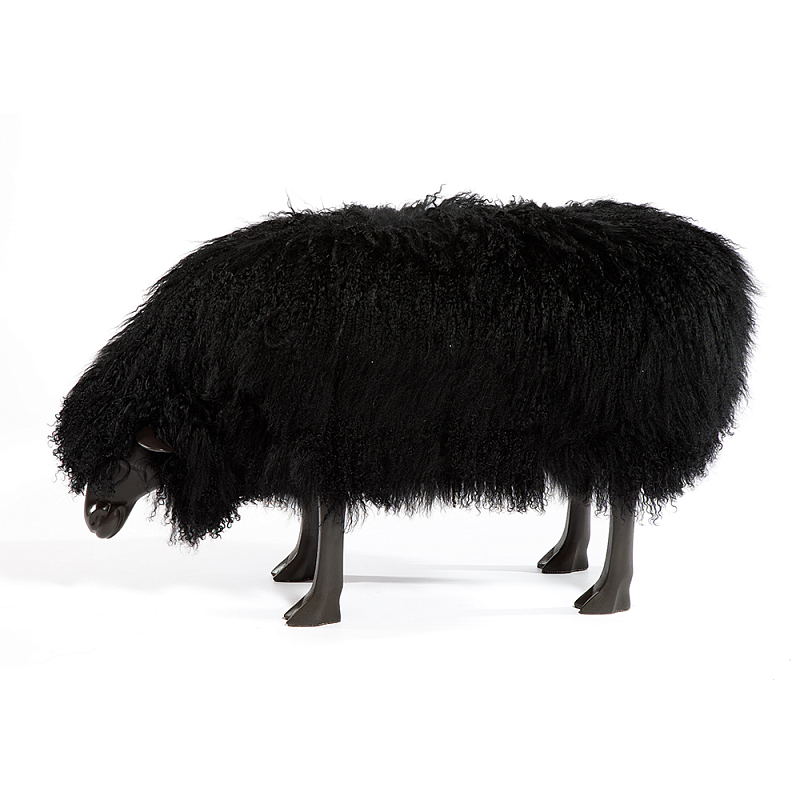 Банкетка Овечка черная Sheep Bench Black head down Черный Графит в Нижнем Новгороде | Loft Concept 