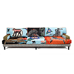 Большой Трехместный Диван с цветным принтом Qalakabusha Large Sofa варинант исполнения - 1 | Loft Concept в Нижнем Новгороде
