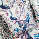 Подушка декоративная с изображением павлинов в саду Beige Chinoiserie Garden Two Peacocks Cushion варинант исполнения - 2 | Loft Concept в Нижнем Новгороде