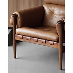 Кресло с деревянным каркасом и обивкой из натуральной кожи Medieval Furniture варинант исполнения - 4 | Loft Concept в Нижнем Новгороде