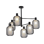 Люстра потолочная с абажурами из металлической сетки Loft Grid Pendant Gold варинант исполнения - 4 | Loft Concept в Нижнем Новгороде