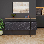 Комод с цветом фасада черный мрамор с деревянной столешницей на металлических ножках HANLEY CONSOLE HITIT BENDIR варинант исполнения - 1 | Loft Concept в Нижнем Новгороде