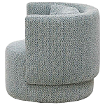 Дизайнерское мягкое кресло с круглой мягкой спинкой в голубой пестрой обивке Roux Round Armchair варинант исполнения - 2 | Loft Concept в Нижнем Новгороде