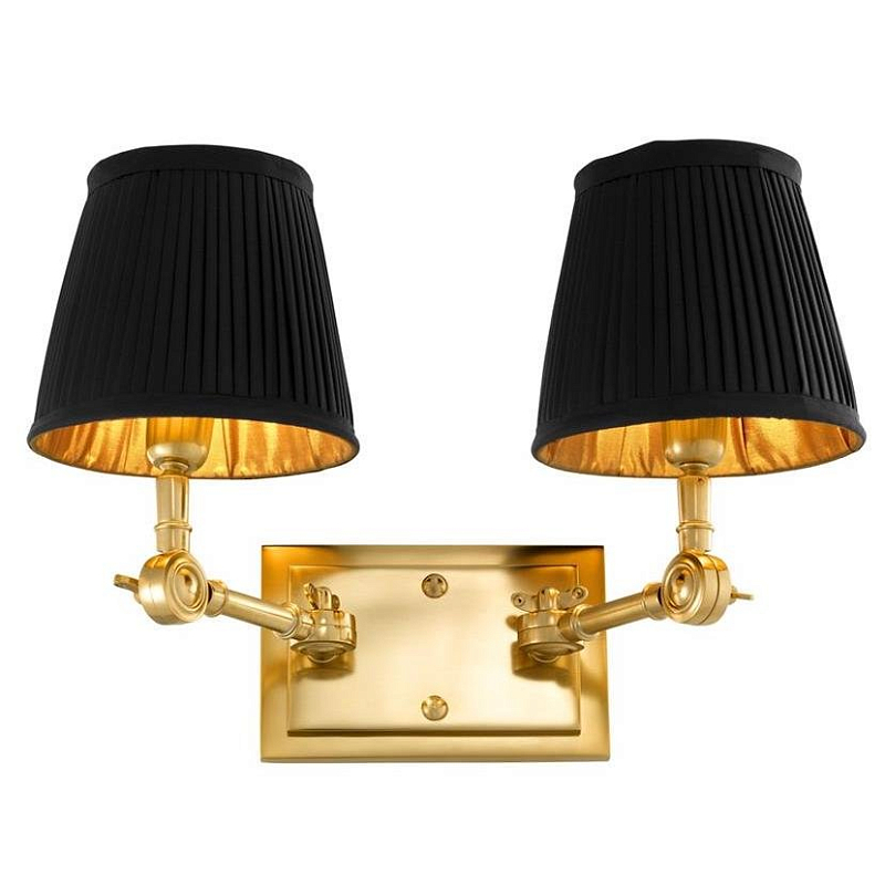 Бра Wall Lamp Wentworth Double Gold+Black Глянцевое золото Черный в Нижнем Новгороде | Loft Concept 