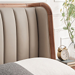 Кровать двуспальная с мягким изголовьем Moon Walnut Bed варинант исполнения - 6 | Loft Concept в Нижнем Новгороде