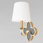 Бра с белым текстильным абажуром и фигурным основанием с зеркальной вставкой Vitorino варинант исполнения - 1 | Loft Concept в Нижнем Новгороде