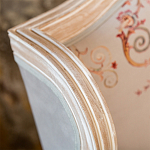 Двухместный диван из массива бука серый с растительным орнаментом Raffael Blue Grey Sofa варинант исполнения - 4 | Loft Concept в Нижнем Новгороде