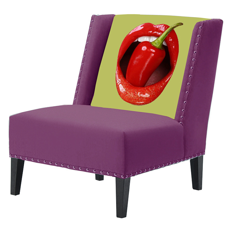 FUN Armchair "Chili Pepper" Purple  Дизайнерское кресло с цветным принтом Баклажан в Нижнем Новгороде | Loft Concept 