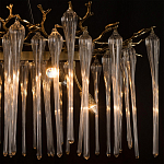 Люстра подвесная прямоугольная с бронзовыми акцентами и прозрачными стеклянными каплями Droplet Chandelier варинант исполнения - 6 | Loft Concept в Нижнем Новгороде