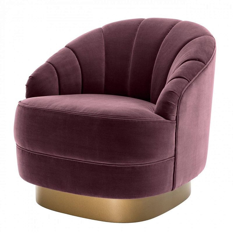 Кресло Eichholtz Chair Hadley Purple Сливовый матовое золото в Нижнем Новгороде | Loft Concept 