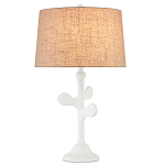 Настольная лампа с белым каркасом и тканевым абажуром Natural Stems варинант исполнения - 1 | Loft Concept в Нижнем Новгороде