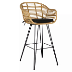 Стул барный с ротанговым плетением Half Bar Chair with Wicker с подлокотниками варинант исполнения - 2 | Loft Concept в Нижнем Новгороде