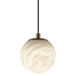 Подвесной светильник с шарообразным плафоном из белого алебастра Cryptocrystalline Stone варинант исполнения - 1 | Loft Concept в Нижнем Новгороде