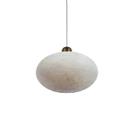 Подвесной светильник с плафоном в виде эллипса из белого алебастра Cryptocrystalline Stone варинант исполнения - 3 | Loft Concept в Нижнем Новгороде