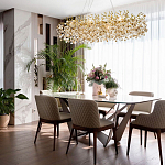 Линейная люстра с хрустальными подвесками Fairytree Gold Crystal Linear Chandelier 14 варинант исполнения - 2 | Loft Concept в Нижнем Новгороде