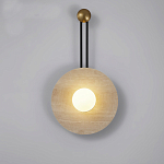 Бра круглое с каменным основанием и плафоном из стекла в форме шара Shaw Marble Lighting варинант исполнения - 4 | Loft Concept в Нижнем Новгороде