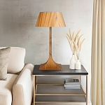 Настольная лампа со скошенным конусовидным абажуром и фигурной ножкой в цвете тик Accord Lighting варинант исполнения - 7 | Loft Concept в Нижнем Новгороде