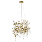 Подвесная люстра в виде ветвей деревьев золотого цвета с прозрачными подвесками-каплями 8 и 14 ламп Droplet Chandelier варинант исполнения - 2 | Loft Concept в Нижнем Новгороде