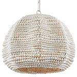 Подвесной светильник в форме купола с декором из круглых деревянных бусин White Wooden Beads Chandelier варинант исполнения - 2 | Loft Concept в Нижнем Новгороде