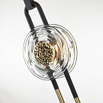 Подвесной светильник черного цвета с прозрачным стеклянным плафоном и золотистой центральной вставкой Virelia  варинант исполнения - 6 | Loft Concept в Нижнем Новгороде