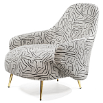 Кресло мягкое с принтом на золотистых ножках Onlooker варинант исполнения - 5 | Loft Concept в Нижнем Новгороде