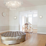 Люстра подвесная круглая с молочными стеклянными подвесками в форме капель Droplet Chandelier варинант исполнения - 4 | Loft Concept в Нижнем Новгороде