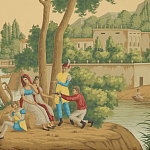 Обои ручная роспись Views of Italy Crepuscule варинант исполнения - 1 | Loft Concept в Нижнем Новгороде