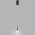 Подвесной светильник с черной металлической основой и рельефным плафоном Glass Pod варинант исполнения - 9 | Loft Concept в Нижнем Новгороде