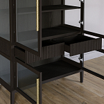 Витрина Primo со стеклянными фасадами и 2 ящиками Темный орех варинант исполнения - 5 | Loft Concept в Нижнем Новгороде