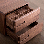Прикроватный столик деревянный с 2-мя ящиками Moon Walnut Furniture варинант исполнения - 5 | Loft Concept в Нижнем Новгороде