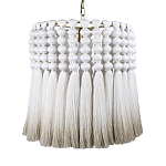 Подвесной светильник круглый плетеный с белой бахромой Braided Bundle of Ears варинант исполнения - 1 | Loft Concept в Нижнем Новгороде