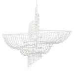 Люстра белая в форме спирали с декором из круглых деревянных бусин White Wooden Beads варинант исполнения - 3 | Loft Concept в Нижнем Новгороде