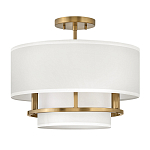 Потолочный светильник с двухслойным белым текстильным абажуром Hinkley варинант исполнения - 14 | Loft Concept в Нижнем Новгороде