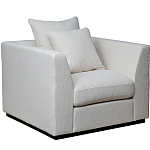 Дизайнерское кресло мягкое с обивкой из рогожки кремового цвета Decoration of Everything варинант исполнения - 1 | Loft Concept в Нижнем Новгороде