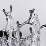 Бра цвета хром с ветвями и прозрачными стеклянными подвесками в виде вытянутых спиральных капель Droplet Chandelier варинант исполнения - 4 | Loft Concept в Нижнем Новгороде