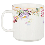 Кружка из фарфора белая с цветочным принтом 400 мл Flower Porcelain Collection варинант исполнения - 1 | Loft Concept в Нижнем Новгороде