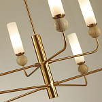 Люстра на штанге с 8-ю цилиндрическими матовыми плафонами и шарами из камня Orb Essence варинант исполнения - 11 | Loft Concept в Нижнем Новгороде