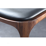 Стул деревянный с мягким сиденьем из черной натуральной кожи Moon Walnut Furniture варинант исполнения - 9 | Loft Concept в Нижнем Новгороде