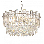 Круглая люстра с хрустальными подвесками на серебряном каркасе Gorgeous Crystal Light варинант исполнения - 2 | Loft Concept в Нижнем Новгороде