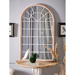 Зеркало-окно настенное в венецианском стиле с деревянной рамой бежевого цвета Venetian Smooth варинант исполнения - 5 | Loft Concept в Нижнем Новгороде