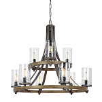 Люстра с цилиндрическим плафонами из толстого волнистого стекла в индустриальном стиле Feiss варинант исполнения - 1 | Loft Concept в Нижнем Новгороде