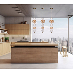 Подвесной светильник с вертикальной композицией из прозрачных и янтарных стеклянных шаров и ромбов Gabriel Scott Luna варинант исполнения - 21 | Loft Concept в Нижнем Новгороде