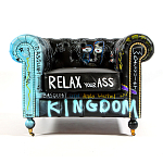 Кресло "Баския и Уорхол" Basquiat Warhol graffiti chair натуральная кожа варинант исполнения - 1 | Loft Concept в Нижнем Новгороде