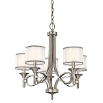 Люстра с белыми тканевыми абажурами в прозрачных стеклянных цилиндрах Kichler варинант исполнения - 6 | Loft Concept в Нижнем Новгороде