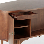 Дизайнерский письменный стол округлой формы с 4-мя ящиками и дверкой с полочками Rili варинант исполнения - 3 | Loft Concept в Нижнем Новгороде