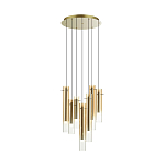 Люстра каскадная с 7-ю цилиндрическими плафонами из стекла Luminous Cylinders варинант исполнения - 4 | Loft Concept в Нижнем Новгороде